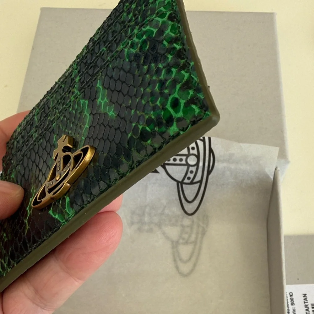 Vivienne Westwood Snakeskin Green Card Holder - Picture 4 of 10